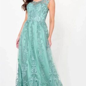 Elegant Lace Cameron Blake Gown